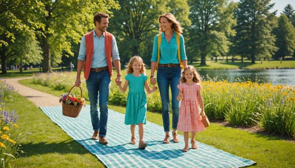 Les joies d'une sortie en plein air en famille